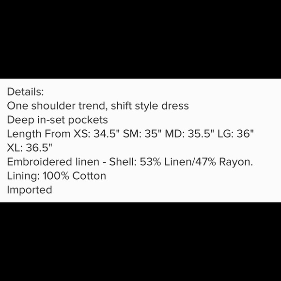 Linen One Shoulder Dress - Picture 4 of 4